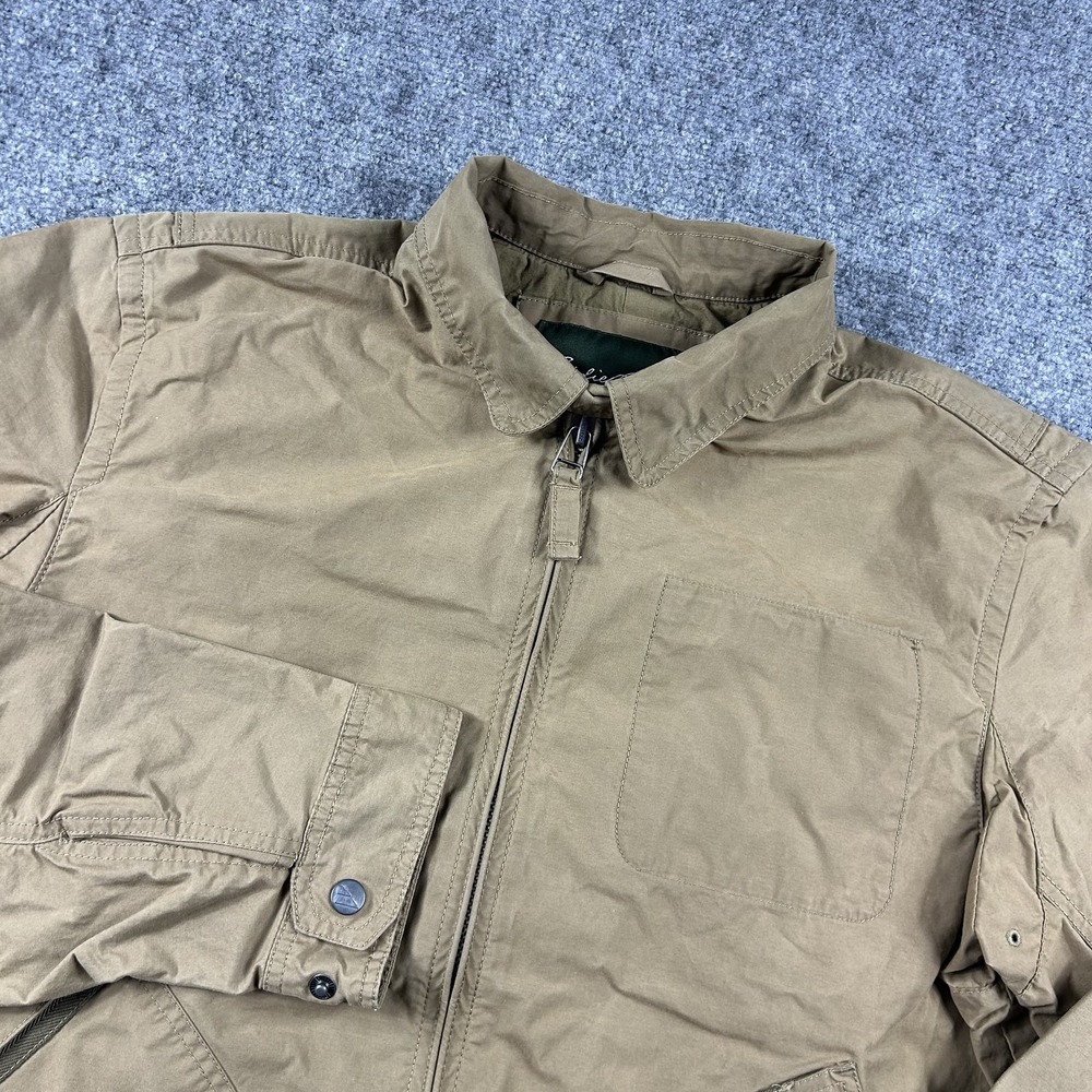 Eddie‎ Bauer Jacket Mens XL Brown Canvas Full Zip Military Utility Field Casual